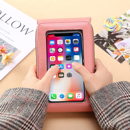 Leather Crossbody Phone Bag with Touchscreen Pocket