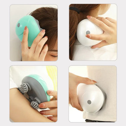 Mini Massageador Elétrico Portátil Impermeável para Corpo e Pescoço